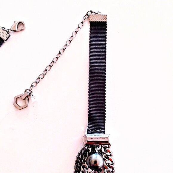 Stainless Steel Multi Chain, Ring & Bead 16-19" Necklace ~ Varied Silver Tones! - Picture 12 of 14